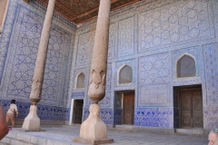 The Old Palace or The Ark is said to be the oldest structure in Khiva, originating from the 12th century.  Kunya-Ark ‘old fortress’ was Khiva rulers’ residence and citadel. The reception courtyard and throne room where the emir or khan would receive visitors, the other the private mosque. Interestingly, the nomadic tradition is reflected in the way the khan's courtyard has a raised stone dais, on which a grand yurt would be erected,