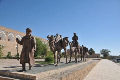 Statues depicting a caravan of camels on the old Silk Road