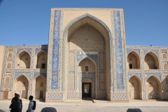 The word Madrasah means School.   The Ulugh Beg Madrasa, built in 1417,  is one of only a handful of Timurid-era buildings that survive in the Bukhara region.   Of the three, the two madrasas were the work of Ulugh Beg, the astronomer-king and grandson of Timur who ruled from 1447-49.