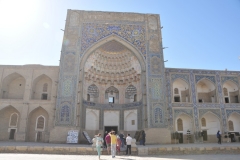 The Abdulazizkhan Madrasah, School, built in 1652, a few centuries later than Ulugh-Beg Madrasah, built in 1417, Abdulaziz-Khan Madrasah, which stands across from it, is an integral part of Bukhara’s most outstanding architectural ensemble. Abdulaziz-Khan Madrasah marks the remarkable progress of medieval Central Asian architecture; it shows us how amazingly high the skills of Central Asian architects, builders and artists were at the time.