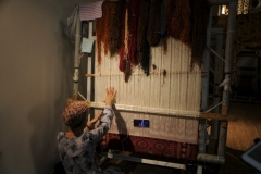 It can take a year to complete one of these rugs which will be sold. All woven by hand.