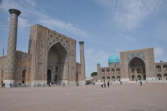 In many writings the square compares to the Wonders of the World. The three Madrasahs , Islamic Schools are filled with various arts and crafts, old photos of the monuments, all taken before the reconstruction by the Soviets  took over the landscape years ago. Today a free country from the Soviets.