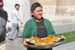 Teenager delivering food nearby