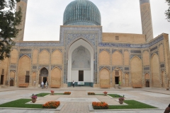 Go'ri Amir,  is a mausoleum of the Turco-Mongol conqueror Timur,also known as Tamerlane, in Samarkand, Uzbekistan. It occupies an important place in the history of Central Asian Architecture as the precursor for and had influence on later Great Mughal architecture tombs, including Gardens of Babur in Kabul, Humayun's Tomb in Delhi and the Taj Mahal in Agra, built by Timur's Indian descendants, Turco-Mongols that followed Indian culture with Central Asian influences.